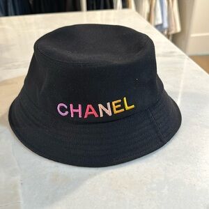 Black Chanel bucket hat